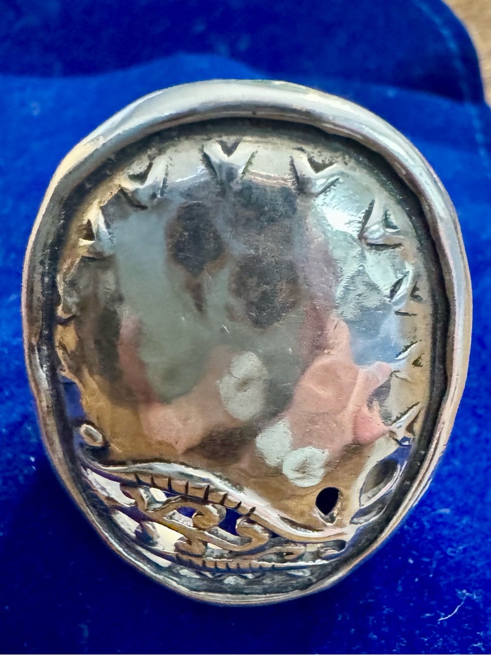 Silpada Reflection Sterling Silver R2939 Ring with blue Silpada pouch